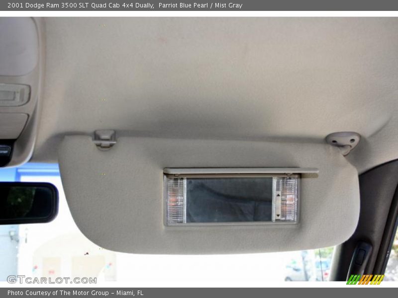 Parriot Blue Pearl / Mist Gray 2001 Dodge Ram 3500 SLT Quad Cab 4x4 Dually