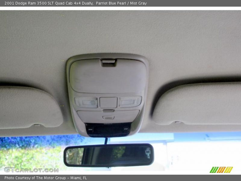 Parriot Blue Pearl / Mist Gray 2001 Dodge Ram 3500 SLT Quad Cab 4x4 Dually