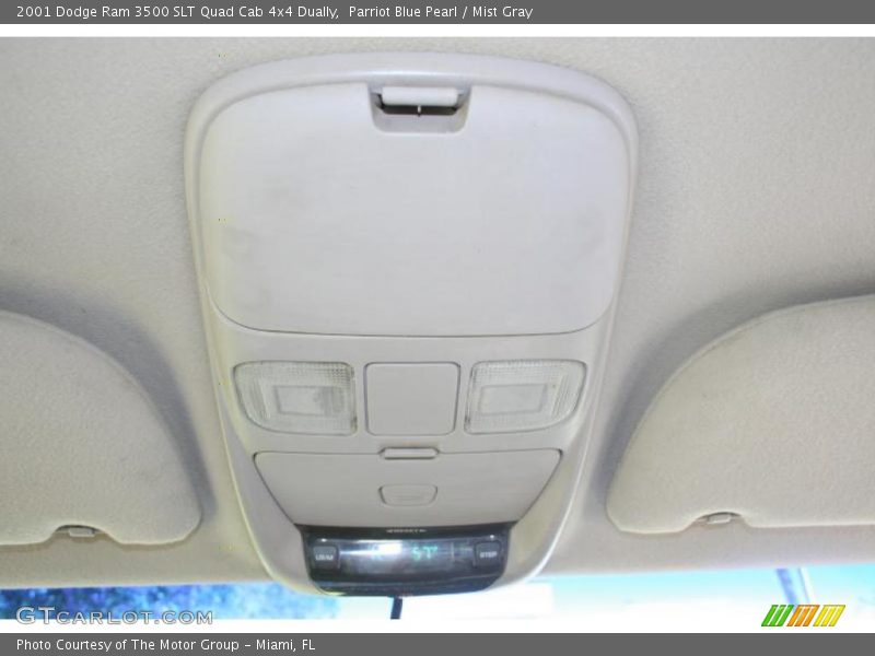 Parriot Blue Pearl / Mist Gray 2001 Dodge Ram 3500 SLT Quad Cab 4x4 Dually