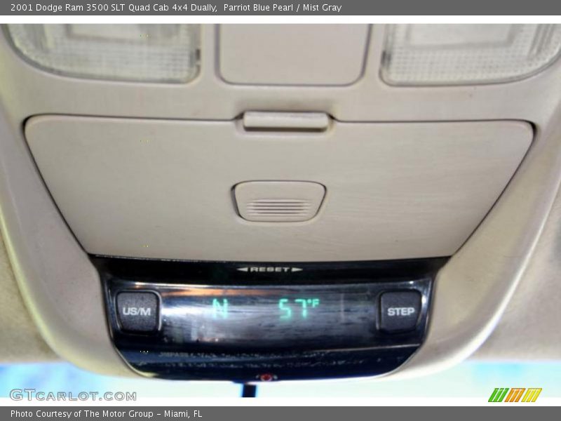 Parriot Blue Pearl / Mist Gray 2001 Dodge Ram 3500 SLT Quad Cab 4x4 Dually