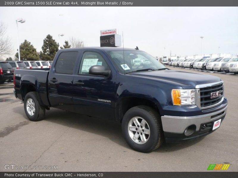 Midnight Blue Metallic / Ebony 2009 GMC Sierra 1500 SLE Crew Cab 4x4
