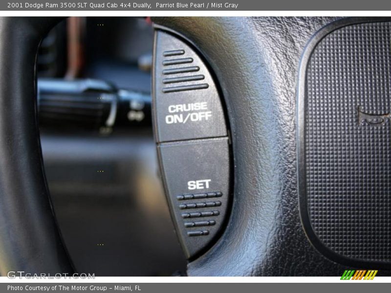 Parriot Blue Pearl / Mist Gray 2001 Dodge Ram 3500 SLT Quad Cab 4x4 Dually
