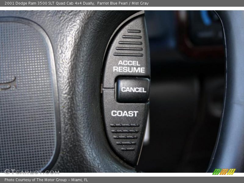 Parriot Blue Pearl / Mist Gray 2001 Dodge Ram 3500 SLT Quad Cab 4x4 Dually