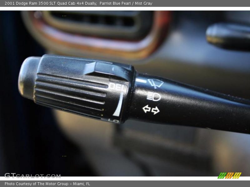 Parriot Blue Pearl / Mist Gray 2001 Dodge Ram 3500 SLT Quad Cab 4x4 Dually