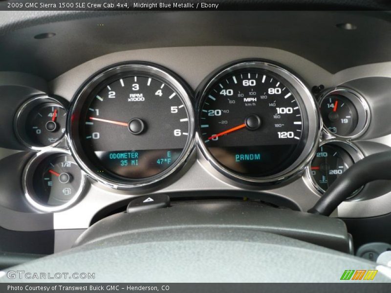 Midnight Blue Metallic / Ebony 2009 GMC Sierra 1500 SLE Crew Cab 4x4