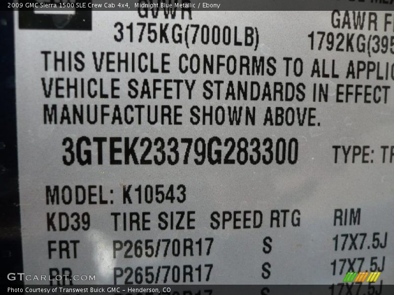 Midnight Blue Metallic / Ebony 2009 GMC Sierra 1500 SLE Crew Cab 4x4