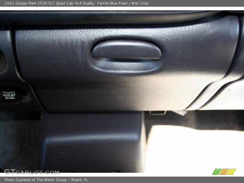 Parriot Blue Pearl / Mist Gray 2001 Dodge Ram 3500 SLT Quad Cab 4x4 Dually