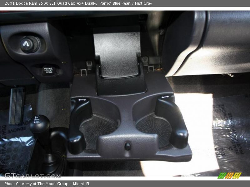 Parriot Blue Pearl / Mist Gray 2001 Dodge Ram 3500 SLT Quad Cab 4x4 Dually