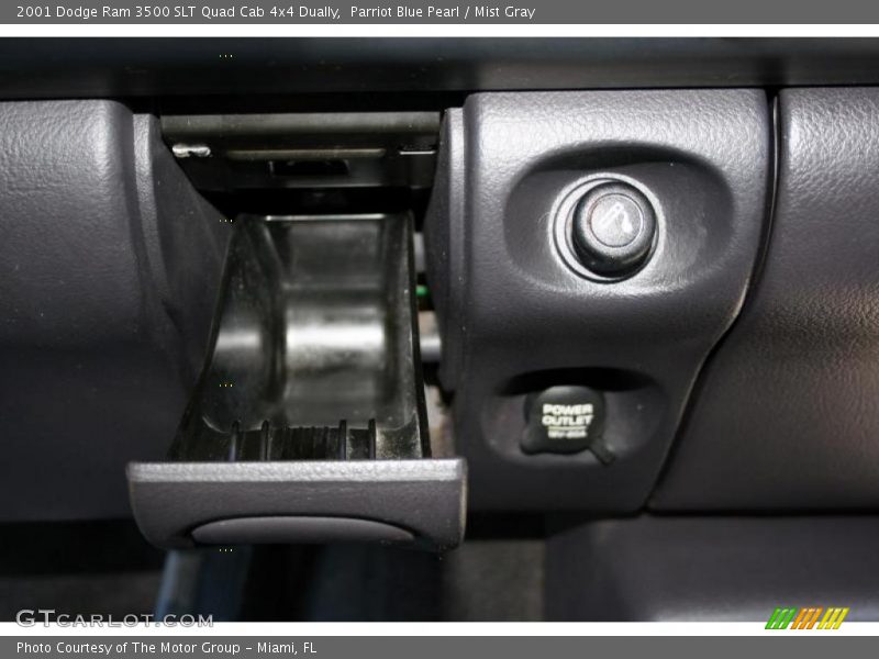 Parriot Blue Pearl / Mist Gray 2001 Dodge Ram 3500 SLT Quad Cab 4x4 Dually
