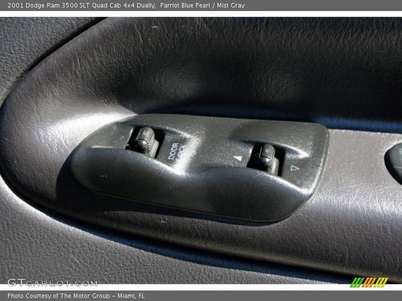 Parriot Blue Pearl / Mist Gray 2001 Dodge Ram 3500 SLT Quad Cab 4x4 Dually