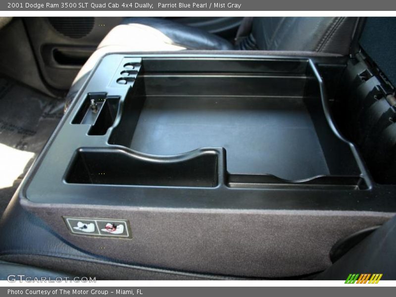 Parriot Blue Pearl / Mist Gray 2001 Dodge Ram 3500 SLT Quad Cab 4x4 Dually