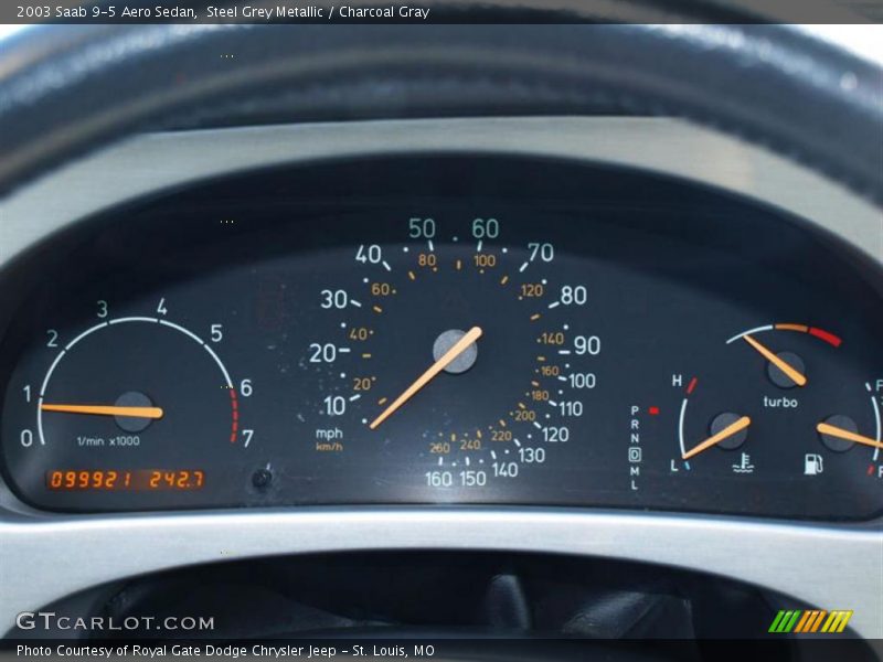 Steel Grey Metallic / Charcoal Gray 2003 Saab 9-5 Aero Sedan