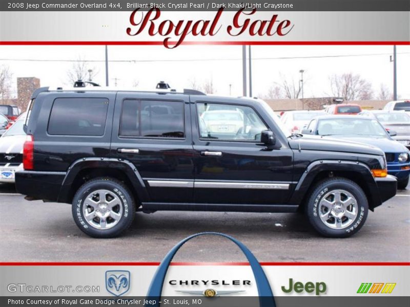 Brilliant Black Crystal Pearl / Dark Khaki/Light Graystone 2008 Jeep Commander Overland 4x4