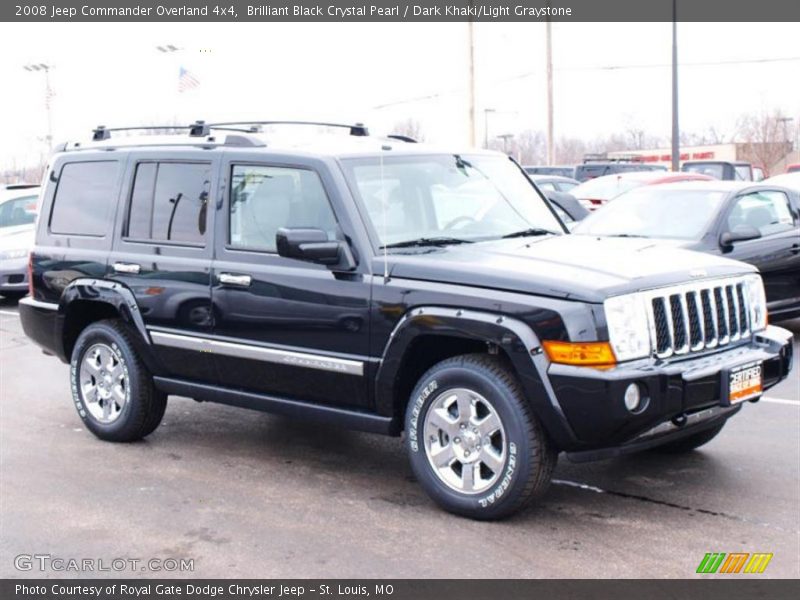 Brilliant Black Crystal Pearl / Dark Khaki/Light Graystone 2008 Jeep Commander Overland 4x4