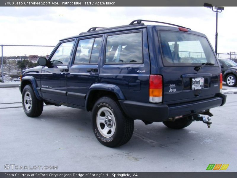 Patriot Blue Pearl / Agate Black 2000 Jeep Cherokee Sport 4x4
