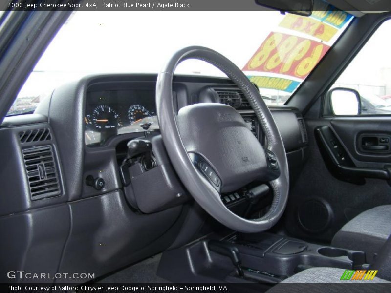 Patriot Blue Pearl / Agate Black 2000 Jeep Cherokee Sport 4x4