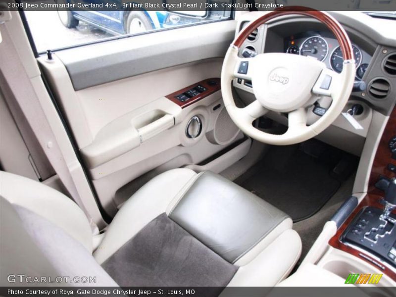 Brilliant Black Crystal Pearl / Dark Khaki/Light Graystone 2008 Jeep Commander Overland 4x4