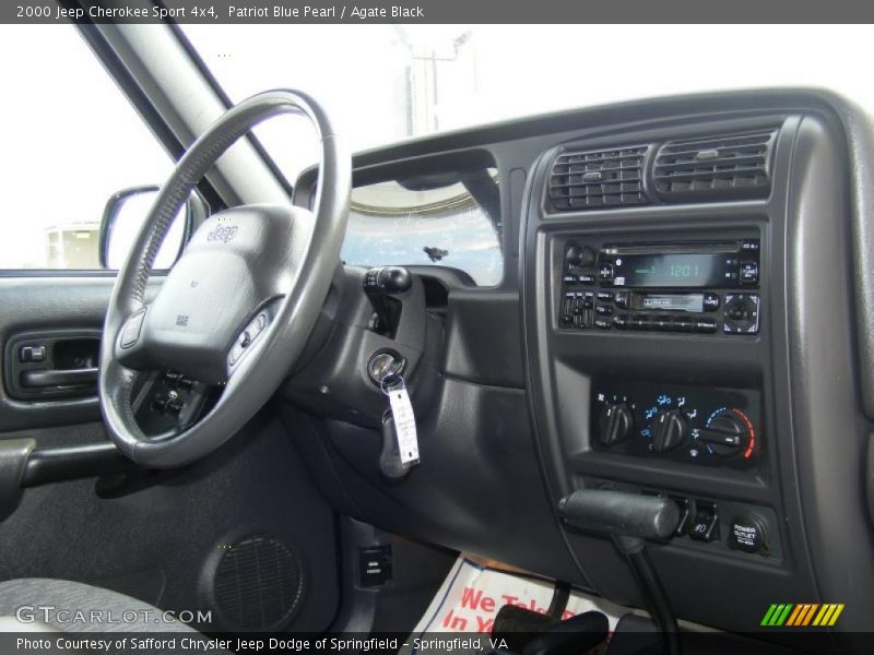 Patriot Blue Pearl / Agate Black 2000 Jeep Cherokee Sport 4x4