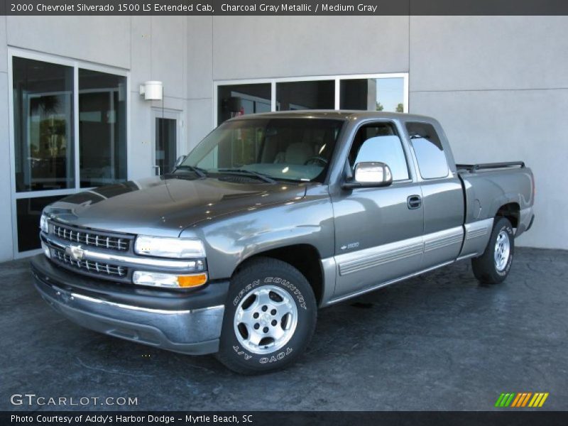 Charcoal Gray Metallic / Medium Gray 2000 Chevrolet Silverado 1500 LS Extended Cab