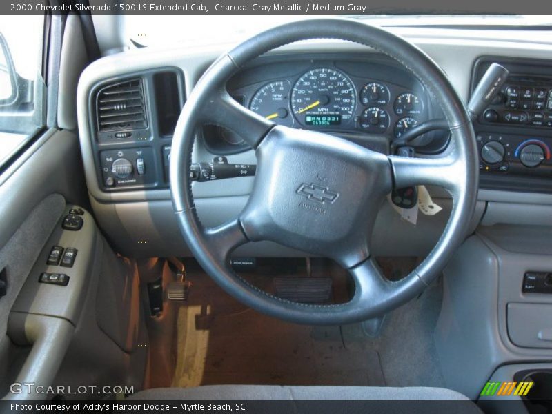 Charcoal Gray Metallic / Medium Gray 2000 Chevrolet Silverado 1500 LS Extended Cab