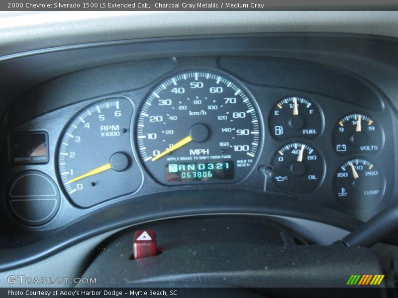 Charcoal Gray Metallic / Medium Gray 2000 Chevrolet Silverado 1500 LS Extended Cab