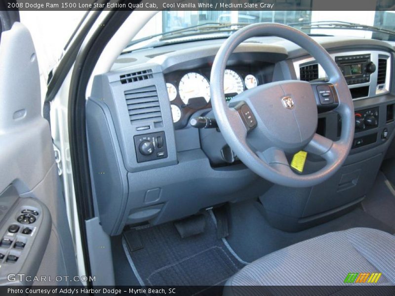 Cool Vanilla White / Medium Slate Gray 2008 Dodge Ram 1500 Lone Star Edition Quad Cab