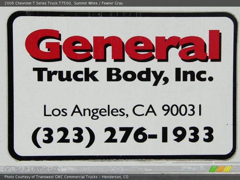 Summit White / Pewter Gray 2006 Chevrolet T Series Truck T7500