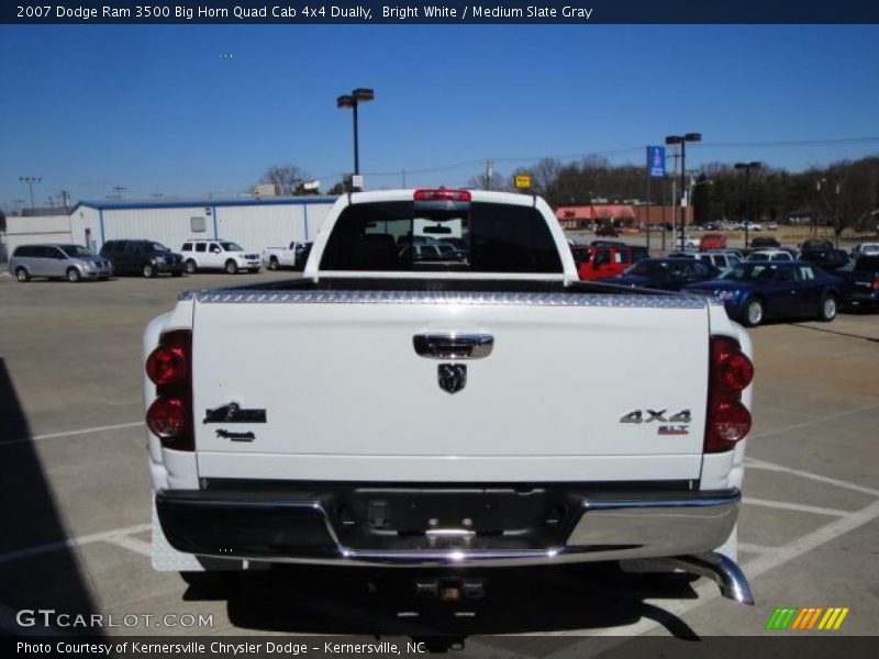 Bright White / Medium Slate Gray 2007 Dodge Ram 3500 Big Horn Quad Cab 4x4 Dually