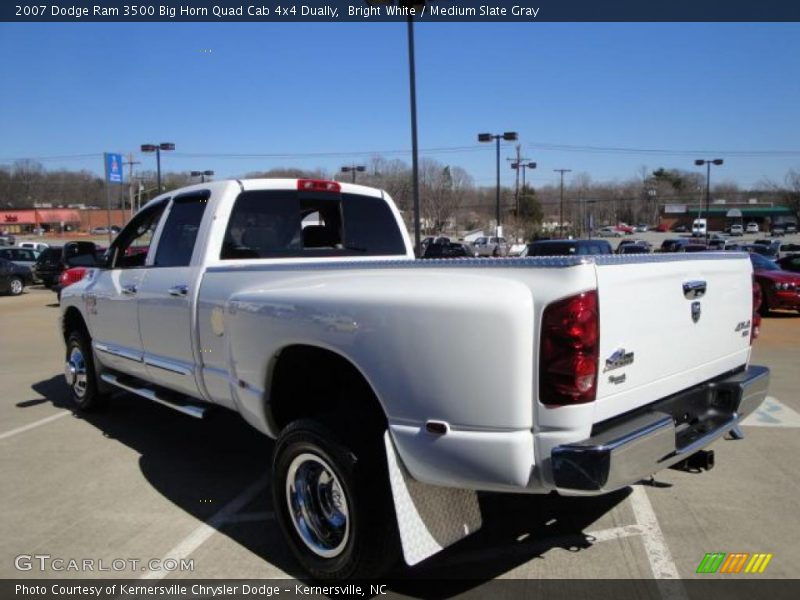 Bright White / Medium Slate Gray 2007 Dodge Ram 3500 Big Horn Quad Cab 4x4 Dually