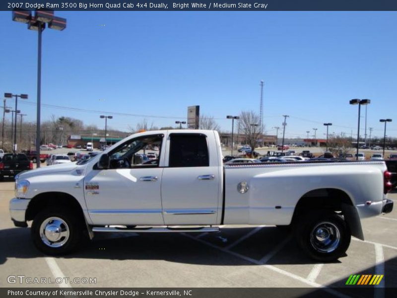 Bright White / Medium Slate Gray 2007 Dodge Ram 3500 Big Horn Quad Cab 4x4 Dually