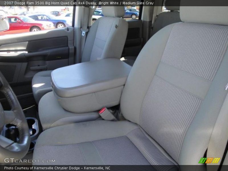 Bright White / Medium Slate Gray 2007 Dodge Ram 3500 Big Horn Quad Cab 4x4 Dually
