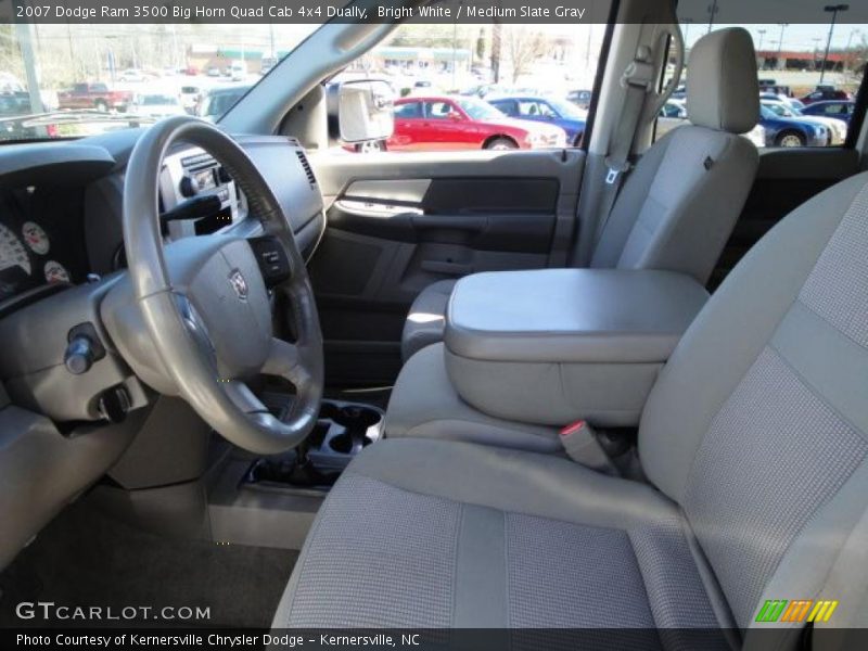 Bright White / Medium Slate Gray 2007 Dodge Ram 3500 Big Horn Quad Cab 4x4 Dually