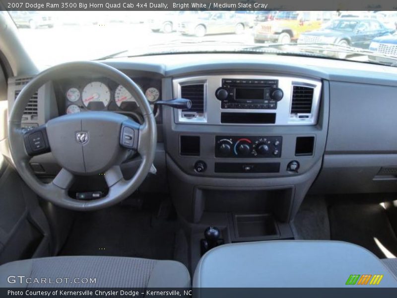 Bright White / Medium Slate Gray 2007 Dodge Ram 3500 Big Horn Quad Cab 4x4 Dually
