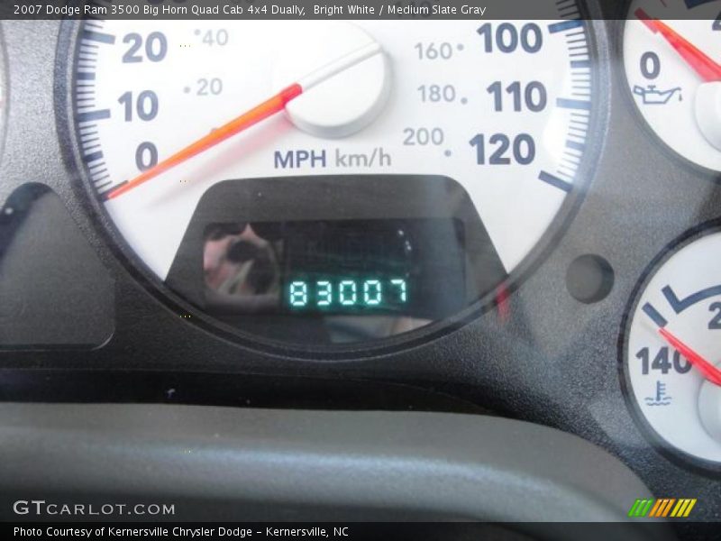 Bright White / Medium Slate Gray 2007 Dodge Ram 3500 Big Horn Quad Cab 4x4 Dually