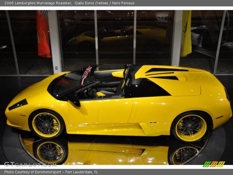 Giallo Evros (Yellow) / Nero Perseus 2006 Lamborghini Murcielago Roadster