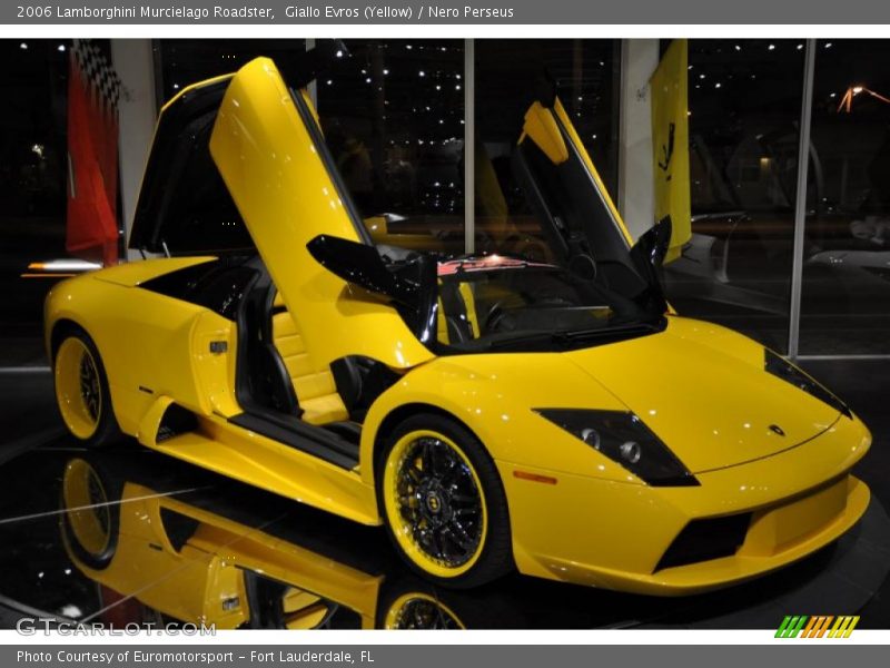 Giallo Evros (Yellow) / Nero Perseus 2006 Lamborghini Murcielago Roadster