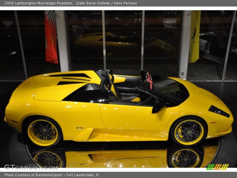 Giallo Evros (Yellow) / Nero Perseus 2006 Lamborghini Murcielago Roadster