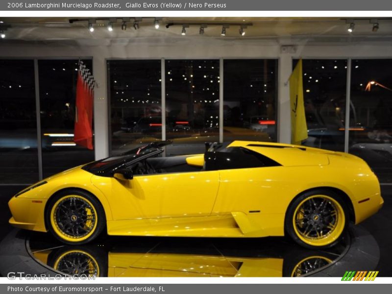 Giallo Evros (Yellow) / Nero Perseus 2006 Lamborghini Murcielago Roadster