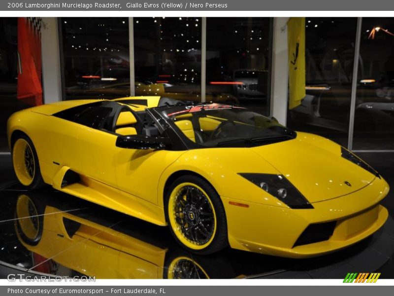 Giallo Evros (Yellow) / Nero Perseus 2006 Lamborghini Murcielago Roadster