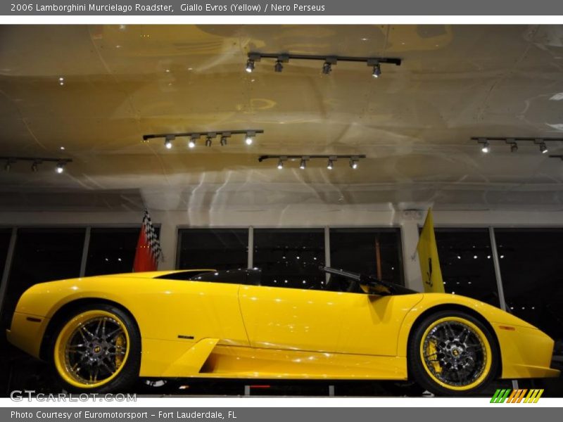 Giallo Evros (Yellow) / Nero Perseus 2006 Lamborghini Murcielago Roadster
