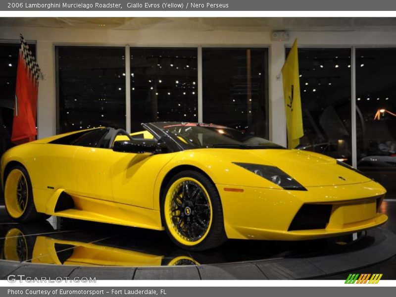 Giallo Evros (Yellow) / Nero Perseus 2006 Lamborghini Murcielago Roadster