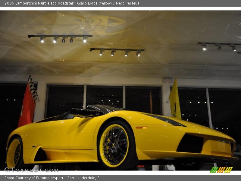 Giallo Evros (Yellow) / Nero Perseus 2006 Lamborghini Murcielago Roadster