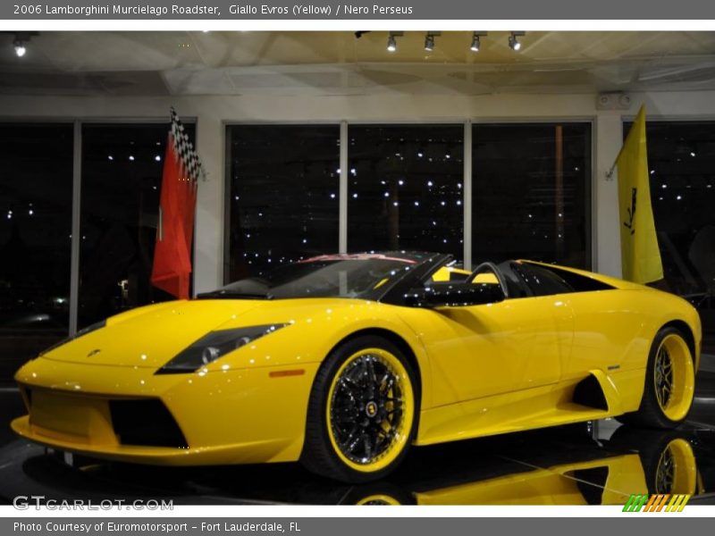 Giallo Evros (Yellow) / Nero Perseus 2006 Lamborghini Murcielago Roadster