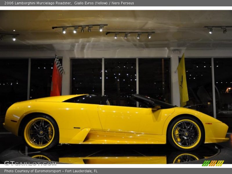 Giallo Evros (Yellow) / Nero Perseus 2006 Lamborghini Murcielago Roadster