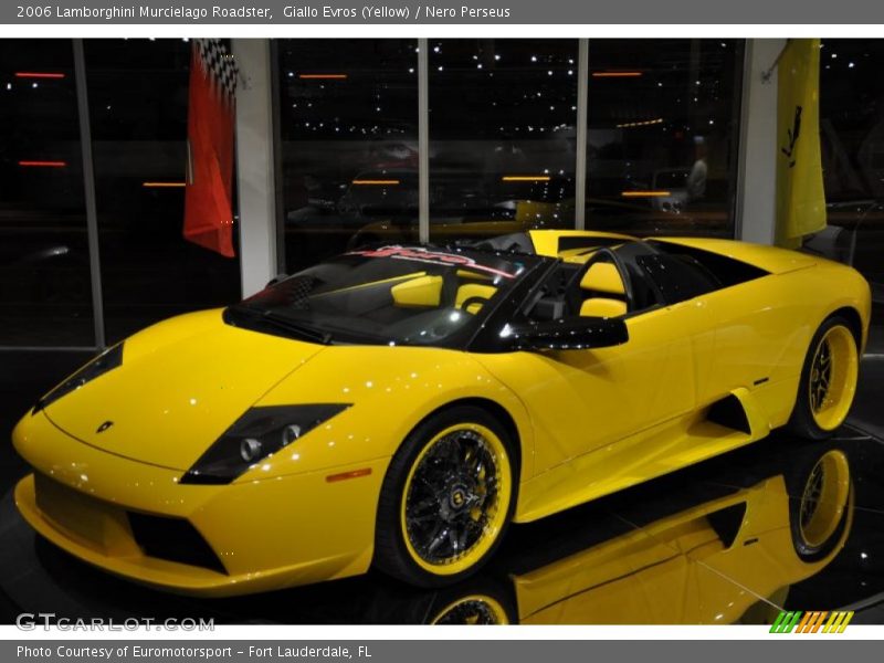Giallo Evros (Yellow) / Nero Perseus 2006 Lamborghini Murcielago Roadster