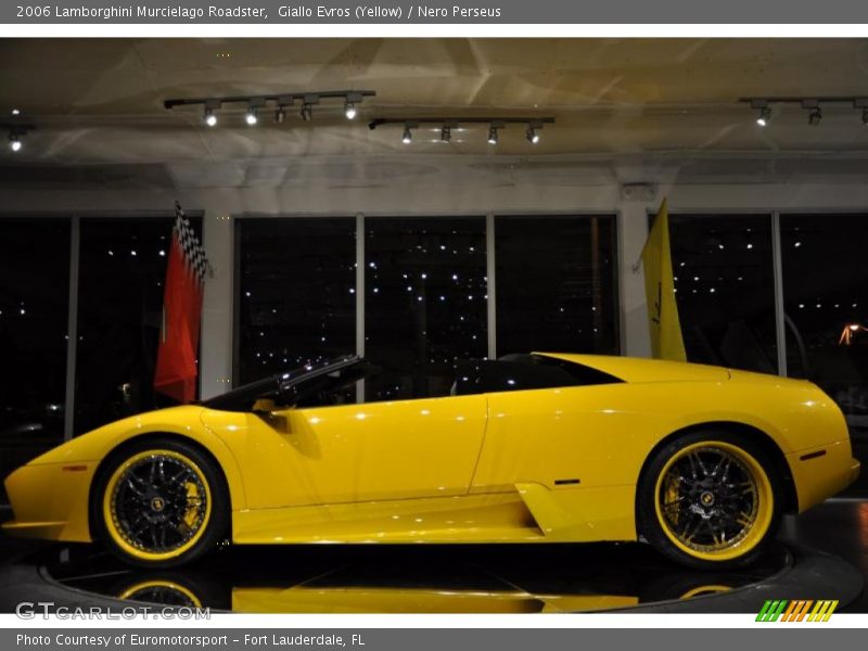 Giallo Evros (Yellow) / Nero Perseus 2006 Lamborghini Murcielago Roadster