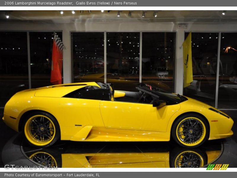 Giallo Evros (Yellow) / Nero Perseus 2006 Lamborghini Murcielago Roadster