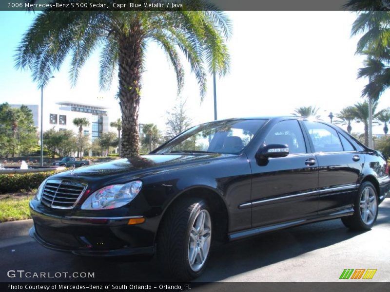 Capri Blue Metallic / Java 2006 Mercedes-Benz S 500 Sedan