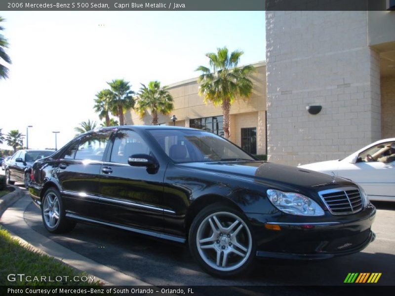 Capri Blue Metallic / Java 2006 Mercedes-Benz S 500 Sedan