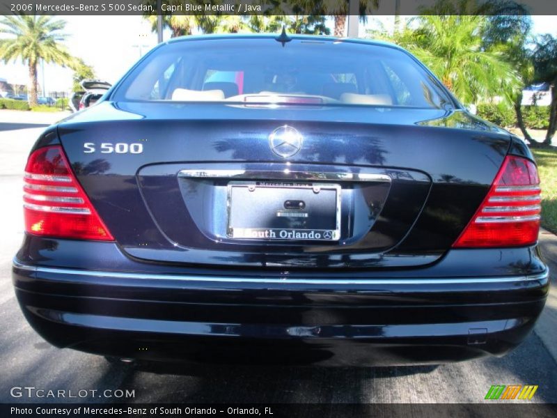 Capri Blue Metallic / Java 2006 Mercedes-Benz S 500 Sedan